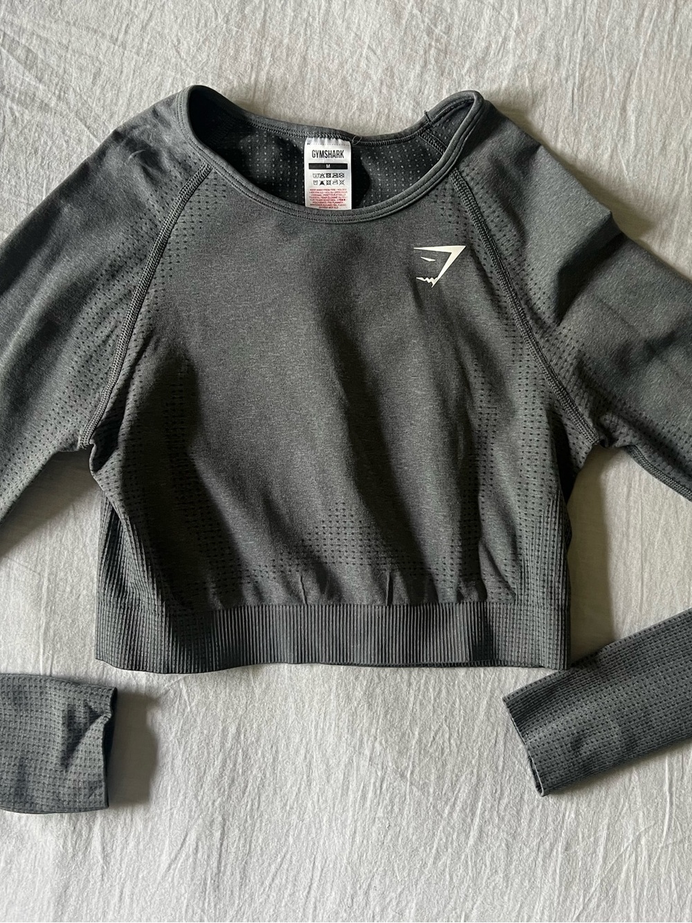 Gymshark Dark Gray Seamless Crop Long Sleeve Top